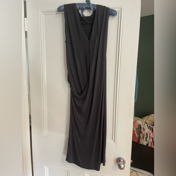 All Saints dark charcoal cotton dress - Picture 1 of 5